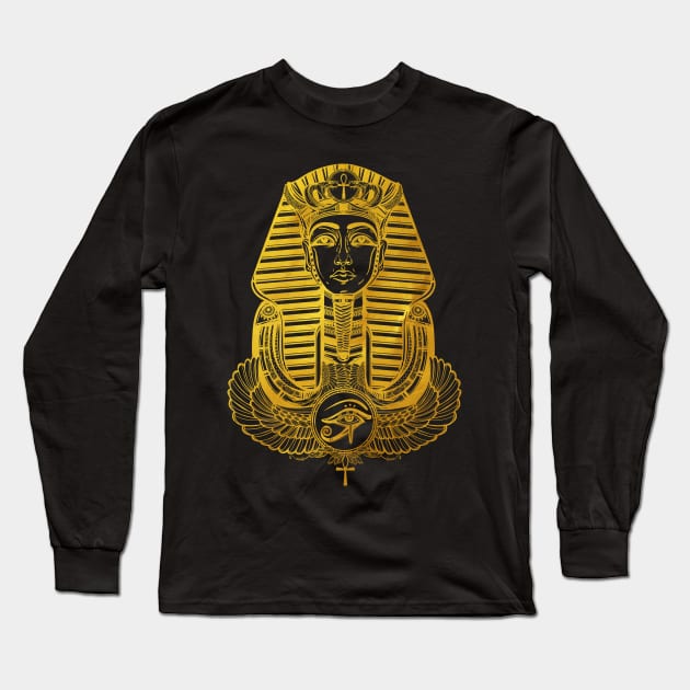 Tutankhamun Golden Long Sleeve T-Shirt by DISOBEY